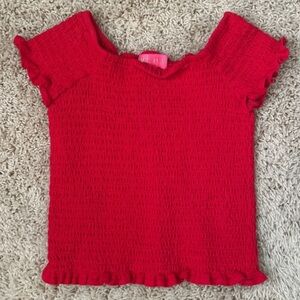 Me.n.u red smocked top Size 8